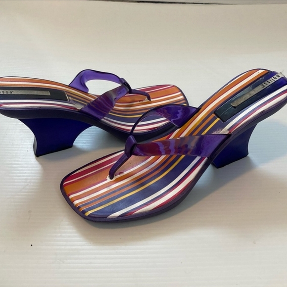 melissa Y2K square toed sandal plastic heel 9 - Picture 1 of 1